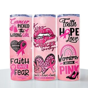 20oz Breast Cancer Tumbler Pink